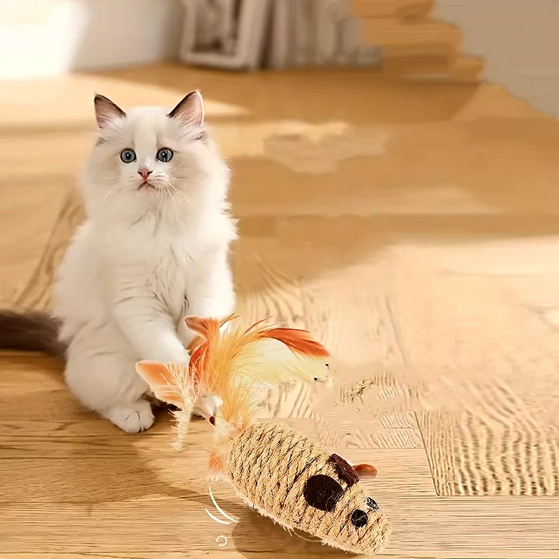 12pcs Sisal Mouse Cat Toys - Image 3